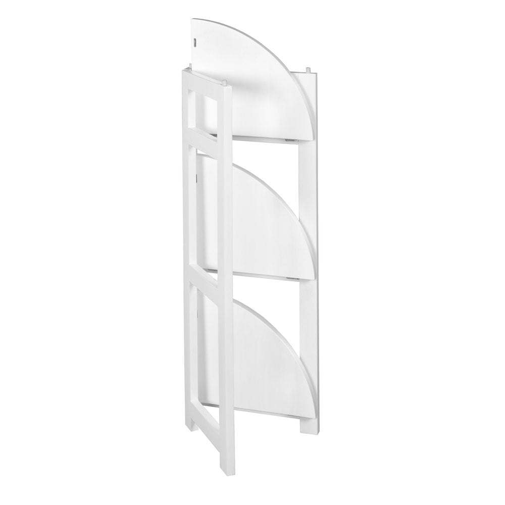 Flip Flop 34" High Corner Folding Bookcase- White