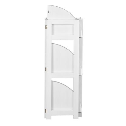 Flip Flop 34" High Corner Folding Bookcase- White