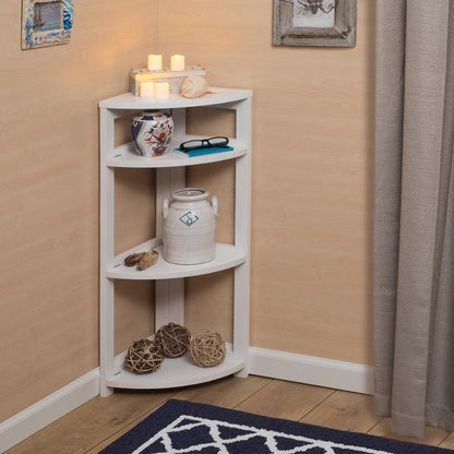 Flip Flop 34" High Corner Folding Bookcase- White