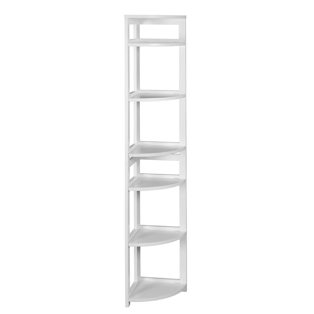 Flip Flop 67" High Corner Folding Bookcase- White