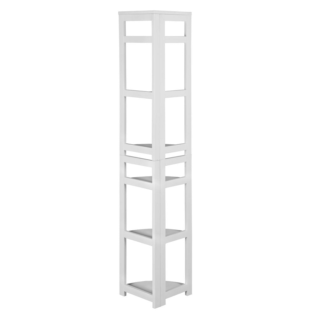 Flip Flop 67" High Corner Folding Bookcase- White