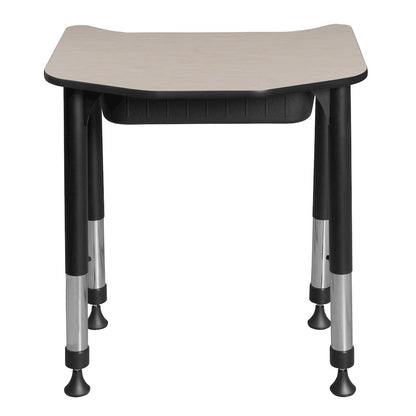 26x24 Height Adjustable Student Student Activity Desk with Book Storage- Maple