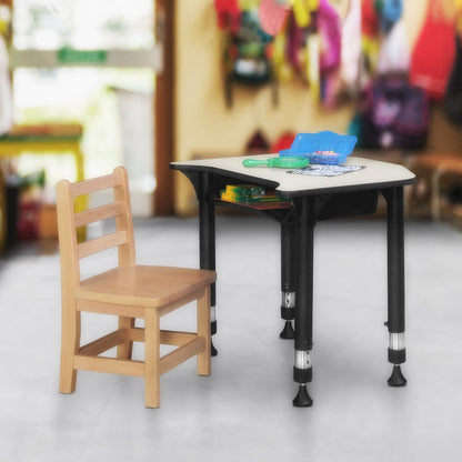 26x24 Height Adjustable Student Student Activity Desk with Book Storage- Maple