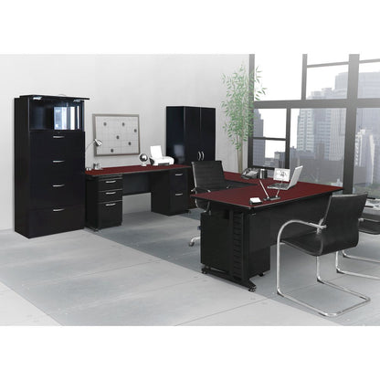 Fusion 60" x 24" Double Pedestal Desk- Mahogany