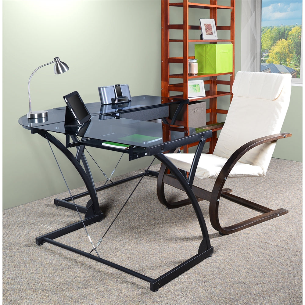 Mia Bentwood Reclining Chair- Mocha Walnut/ Beige