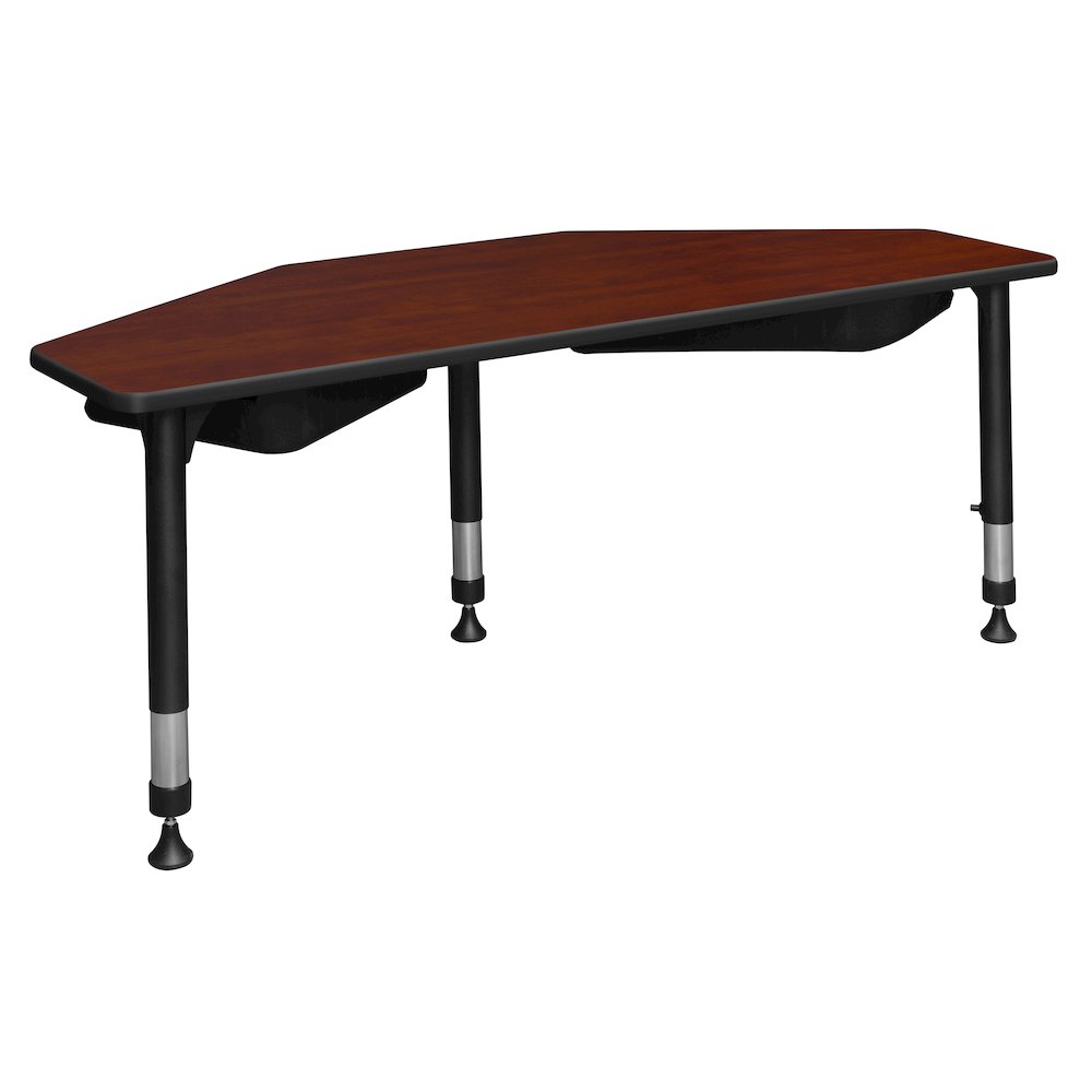 60 in 2 Student Classroom Desk with Book Storage- Cherry