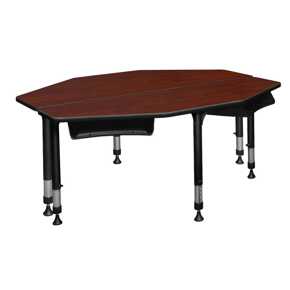 60 in 2 Student Classroom Desk with Book Storage- Cherry