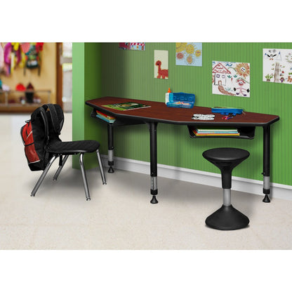 60 in 2 Student Classroom Desk with Book Storage- Cherry