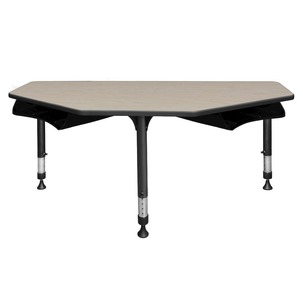 60 in 2 Student Classroom Desk with Book Storage- Maple
