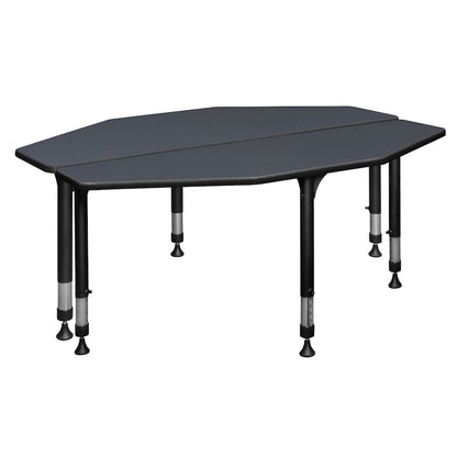 60 in 2 Student Classroom Desk- Grey