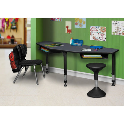 60 in 2 Student Classroom Desk- Grey