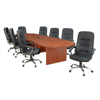 Legacy 144" Modular Racetrack Conference Table with Power Data Grommet- Mahogany