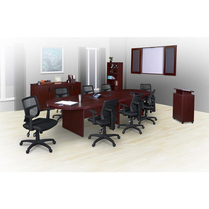 Legacy 144" Modular Racetrack Conference Table with Power Data Grommet- Mahogany