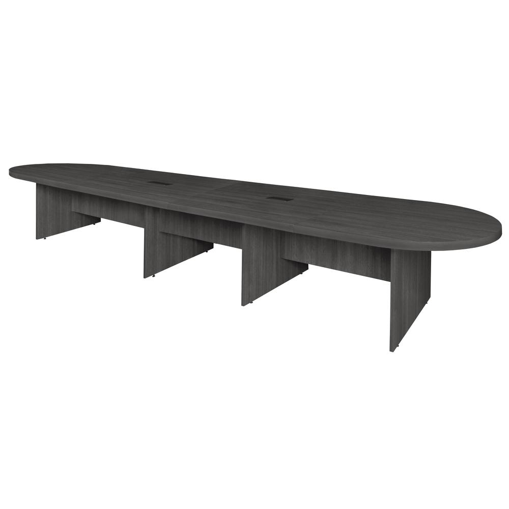 Legacy 192" Modular Racetrack Conference Table with 2 Power Data Grommets- Ash Grey