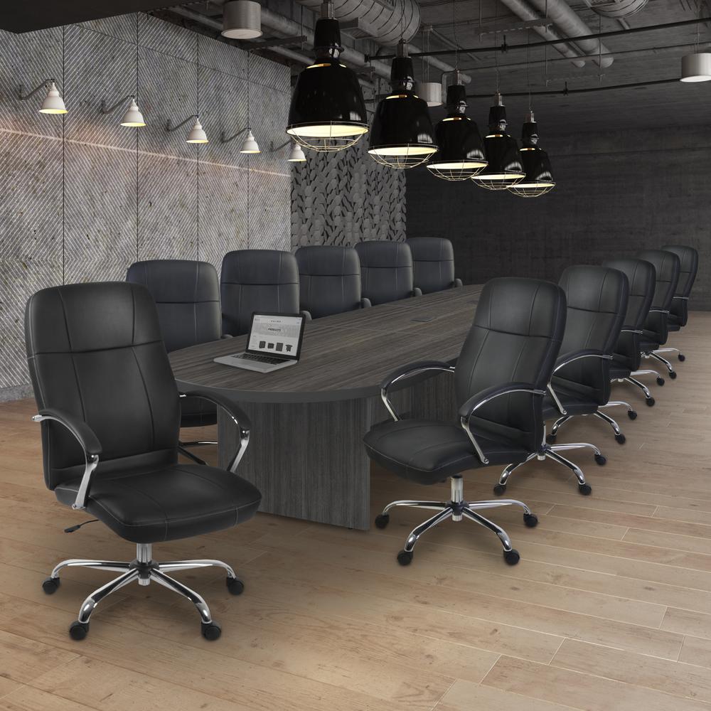 Legacy 192" Modular Racetrack Conference Table with 2 Power Data Grommets- Ash Grey