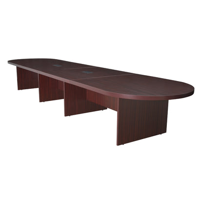 Legacy 192" Modular Racetrack Conference Table with 2 Power Data Grommets- Mahogany