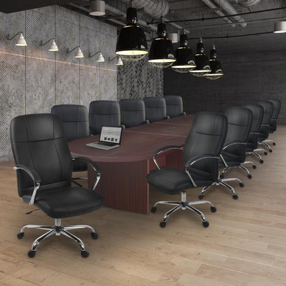 Legacy 216" Modular Racetrack Conference Table with 2 Power Data Grommets- Mahogany