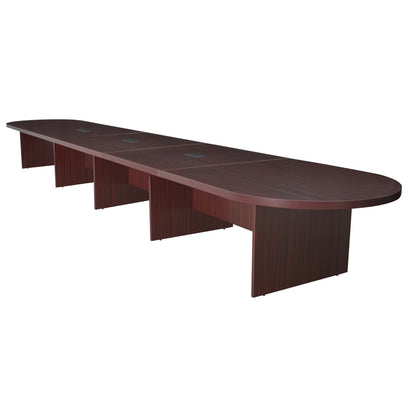 Legacy 240" Modular Racetrack Conference Table with 3 Power Data Grommets- Mahogany