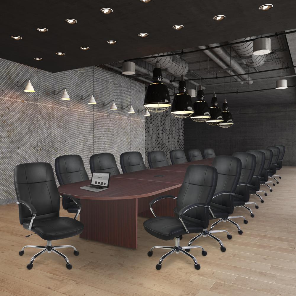 Legacy 240" Modular Racetrack Conference Table with 3 Power Data Grommets- Mahogany