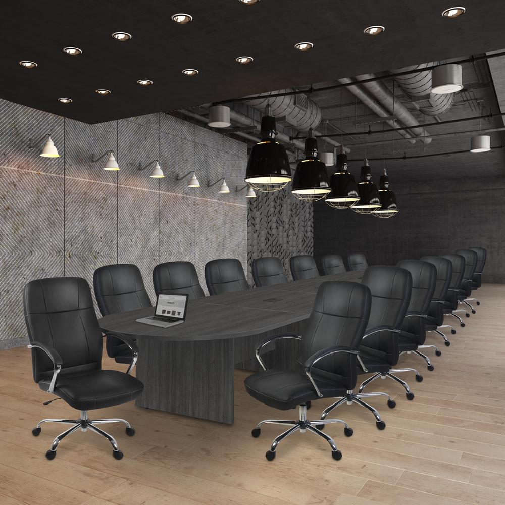 Legacy 264" Modular Racetrack Conference Table with 3 Power Data Grommets- Ash Grey