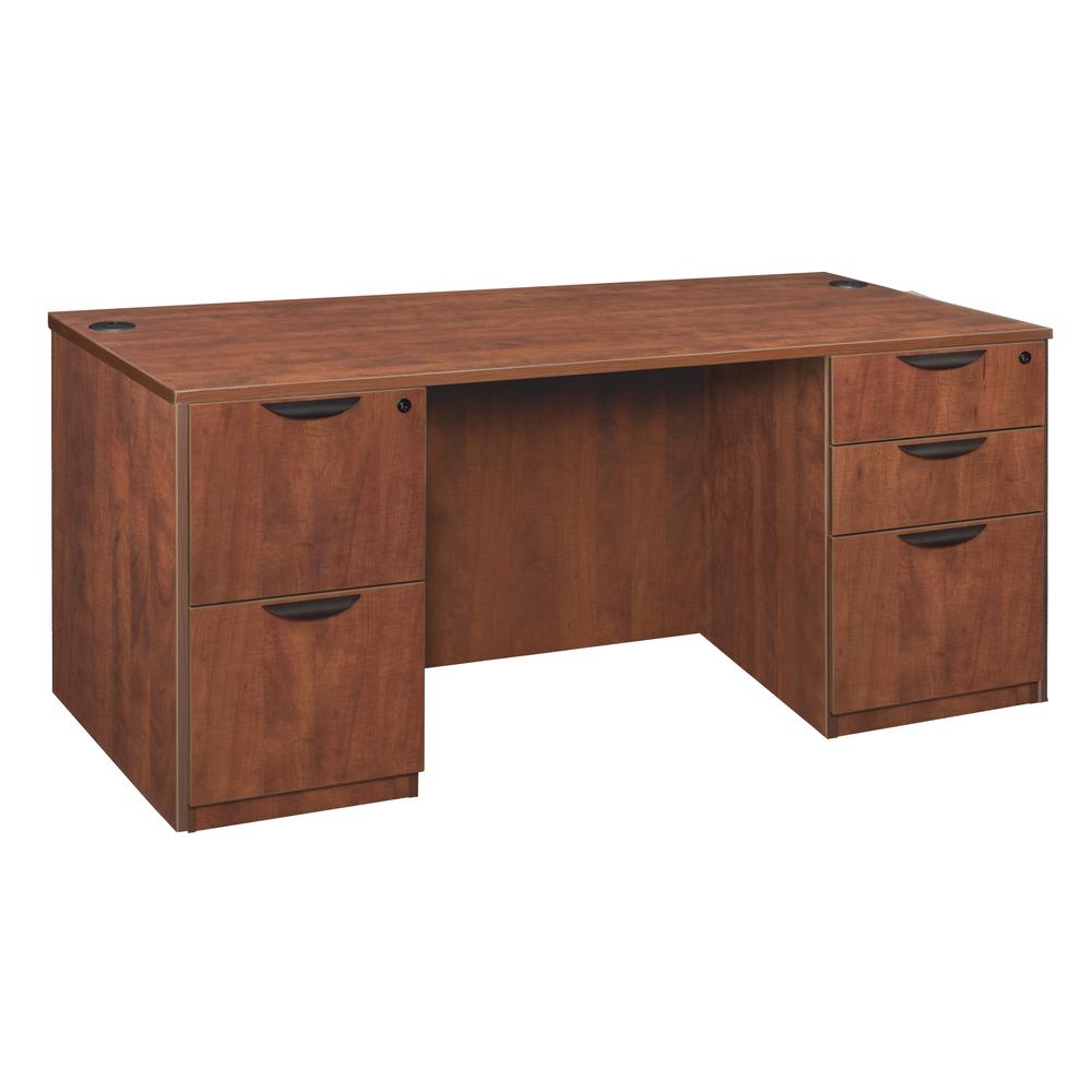 Legacy 66" Double Full Pedestal Desk- Cherry