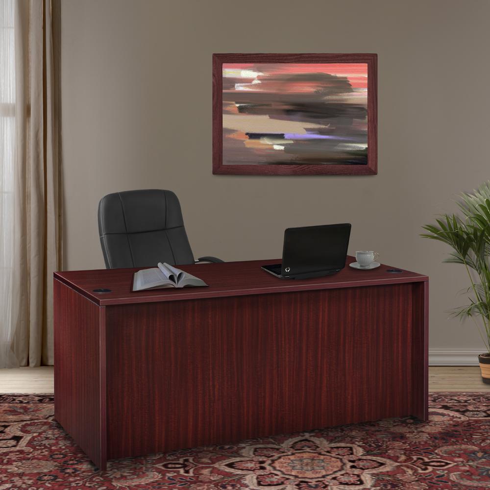 Legacy 66" Double Full Pedestal Desk- Mahogany