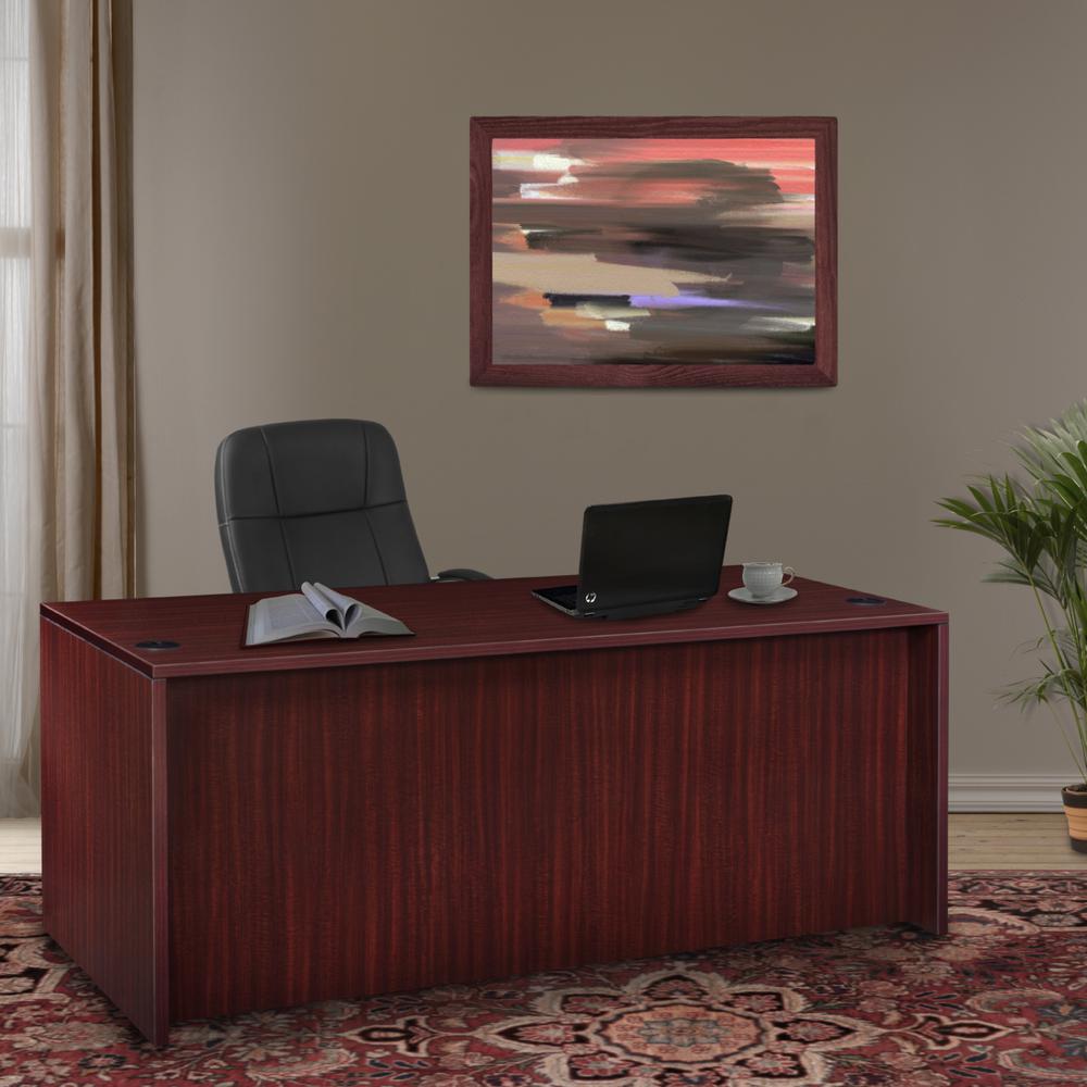 Legacy 71" Desk Shell- Mahogany