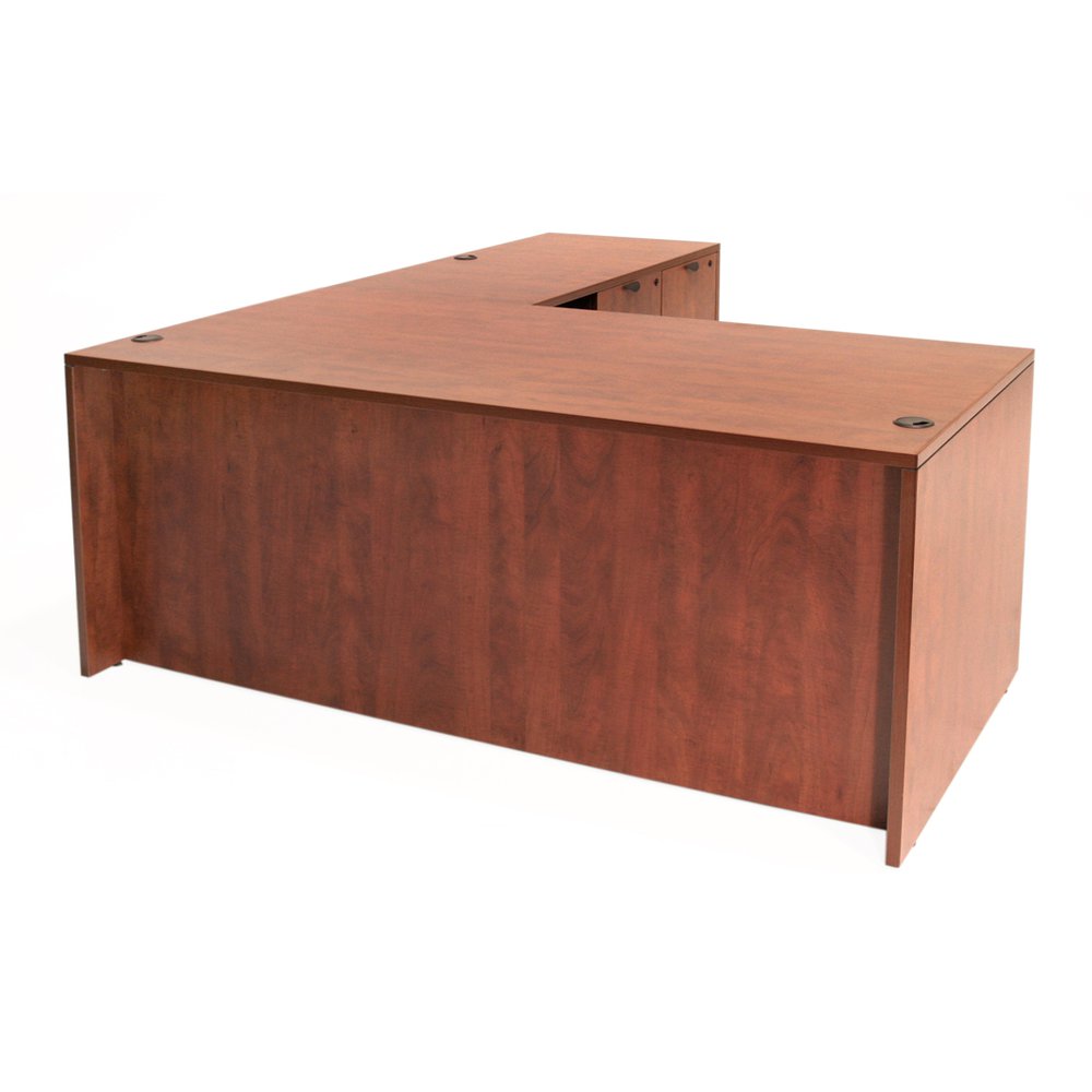 Legacy 60" Single Full Pedestal L-Desk with 47" Return- Cherry