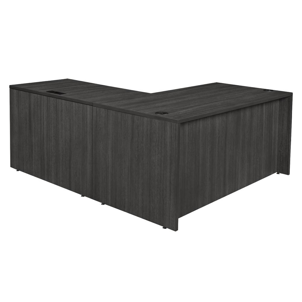 Legacy 66" Double Pedestal L-Desk with 35" Return- Ash Grey