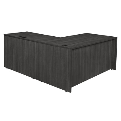 Legacy 66" Double Pedestal L-Desk with 35" Return- Ash Grey