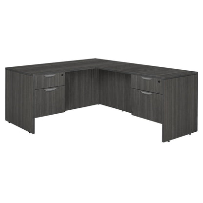 Legacy 71" Double Pedestal L-Desk with 47" Return- Ash Grey