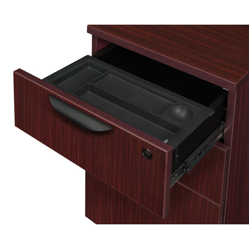 Legacy 66" Double Full Pedestal L-Desk with 35" Return- Mahogany