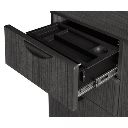 Legacy 66" L-Desk Shell with 47" Return Shell- Ash Grey