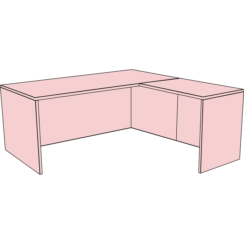 Legacy 71" L-Desk Shell with 47" Return Shell- Mahogany