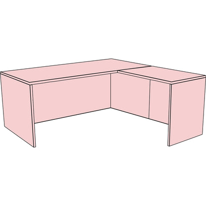 Legacy 71" L-Desk Shell with 47" Return Shell- Mahogany