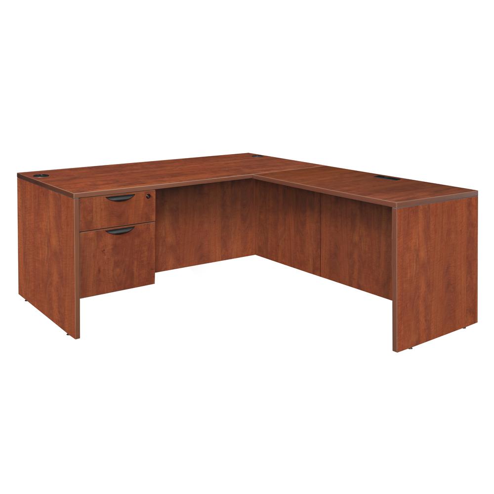 Legacy 66" Single Pedestal L-Desk with 47" Return- Cherry