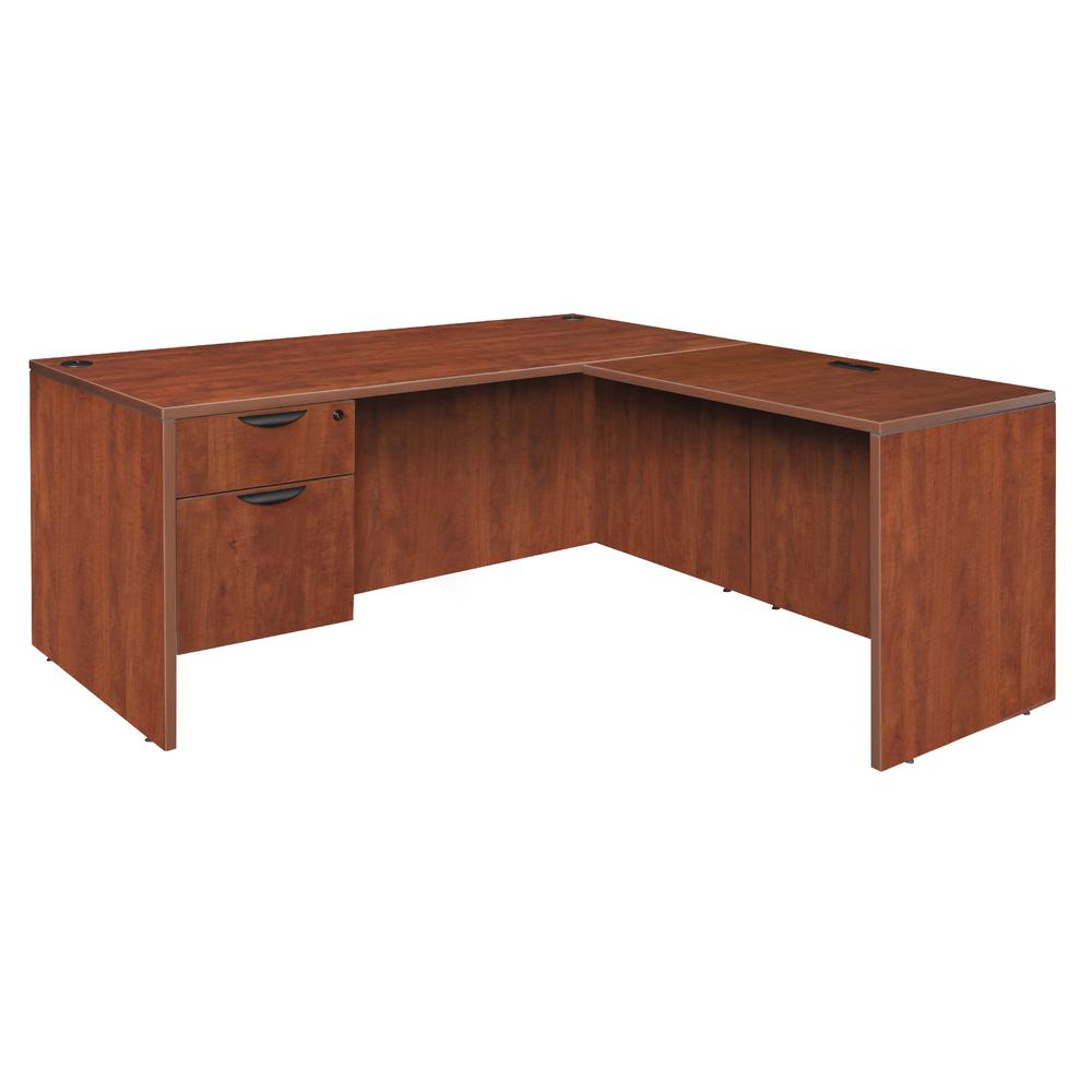 Legacy 71" Single Pedestal L-Desk with 35" Return- Cherry