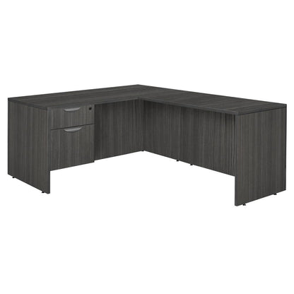 Legacy 71" Single Pedestal L-Desk with 47" Return- Ash Grey