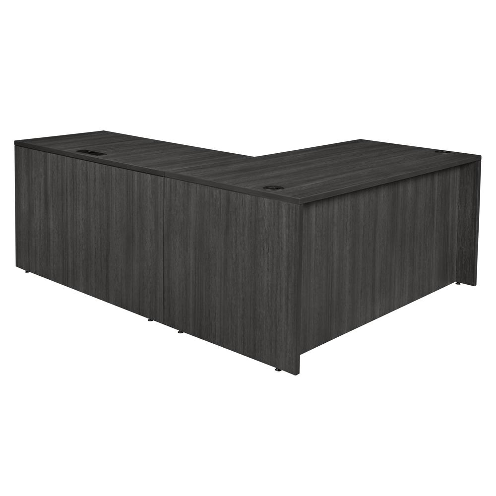 Legacy 60" Single Full Pedestal L-Desk with 47" Return- Ash Grey