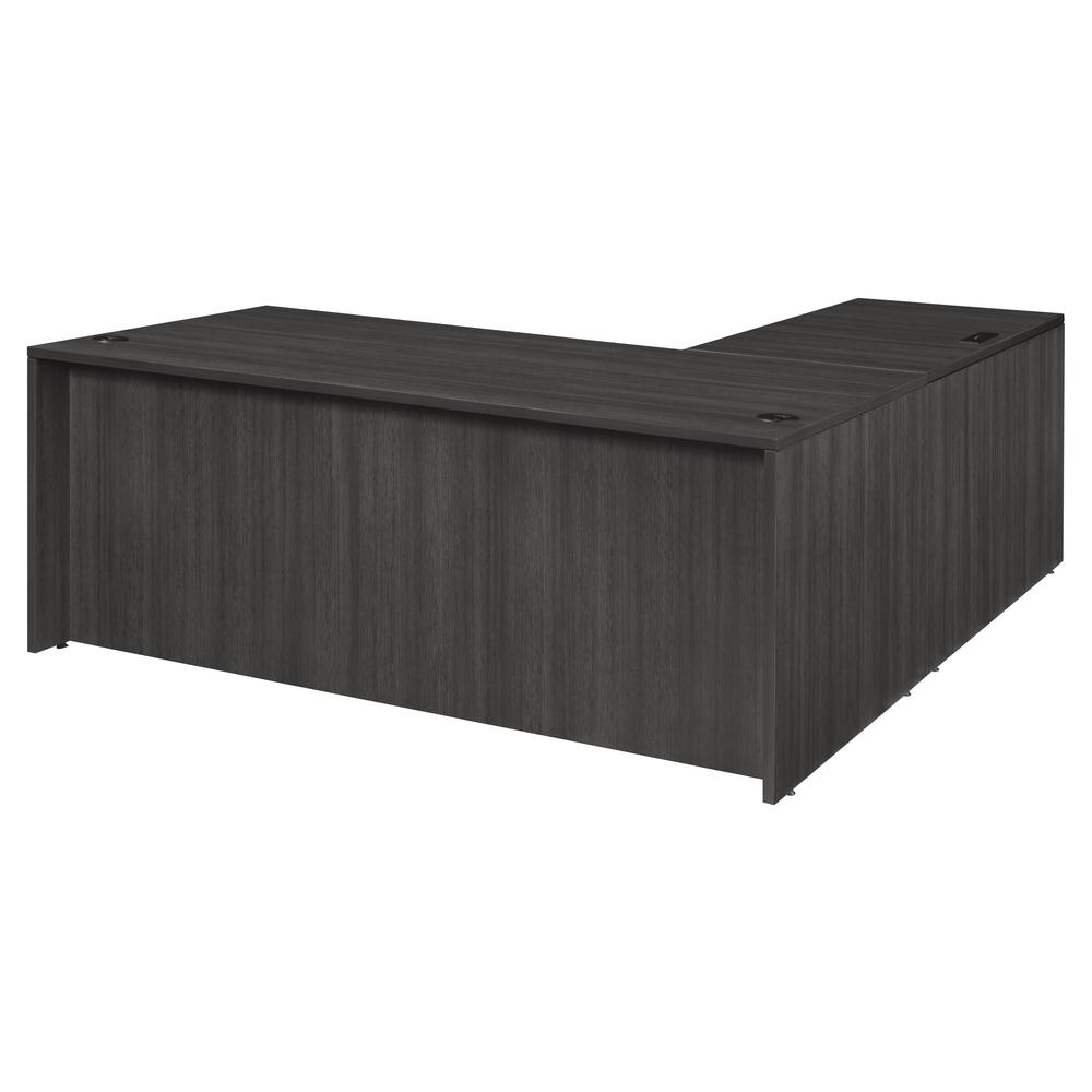 Legacy 71" Single Full Pedestal L-Desk with 47" Return- Ash Grey