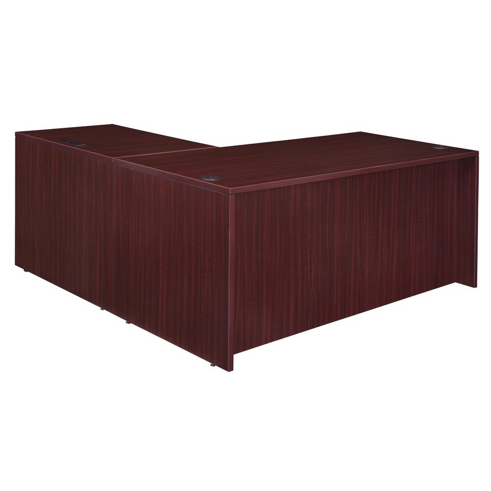 Legacy 71" Single Full Pedestal L-Desk with 47" Return- Mahogany