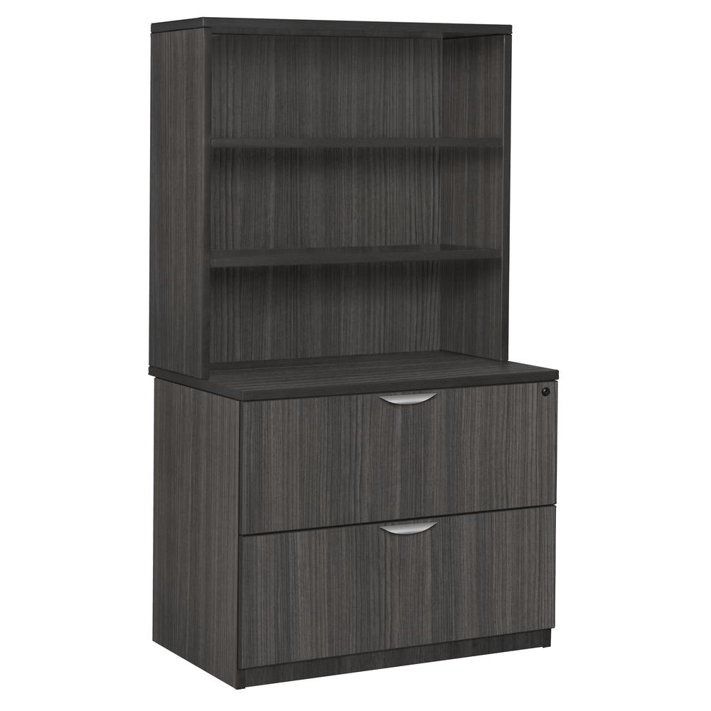 Legacy Lateral File with Open Hutch- Ash Grey