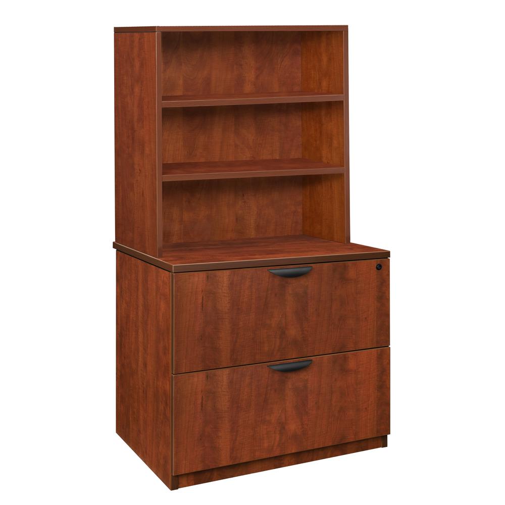 Legacy Lateral File with Open Hutch- Cherry
