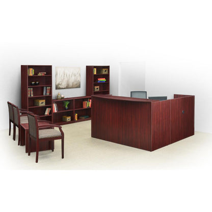 Legacy Single Pedestal Reception Desk- Mahogany