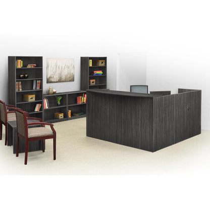 Legacy Double Box File Pedestal Reception Desk- Ash Grey