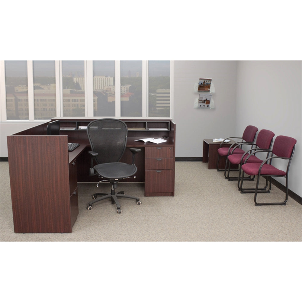 Legacy Box Box File/ File File Pedestal Reception Desk- Mahogany