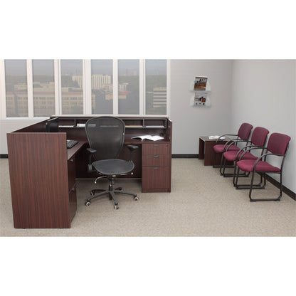 Legacy Box Box File/ File File Pedestal Reception Desk- Mahogany