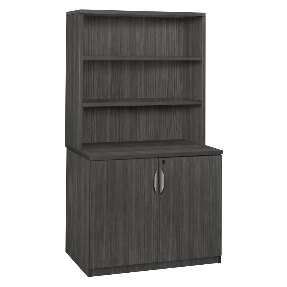 Legacy 29" Storage Cabinet with Open Hutch- Ash Grey