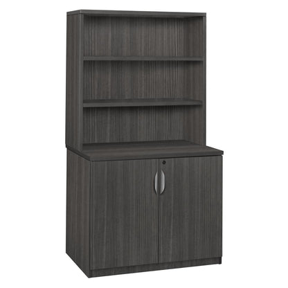 Legacy 29" Storage Cabinet with Open Hutch- Ash Grey