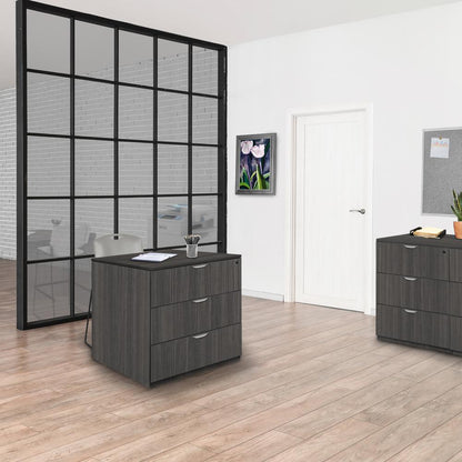 Legacy Stand Up Back to Back Lateral File/ Desk- Ash Grey